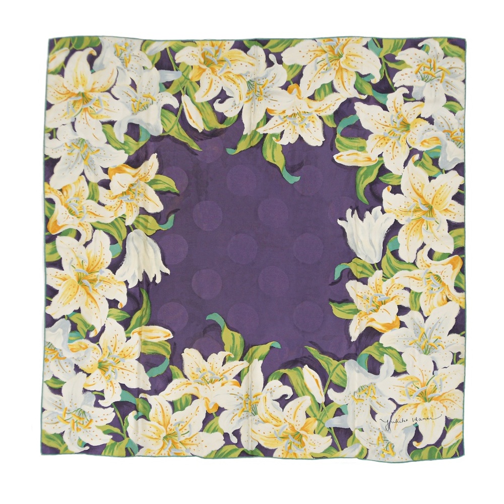 YUKIKO HANAI Lily Motif Silk Scarf
